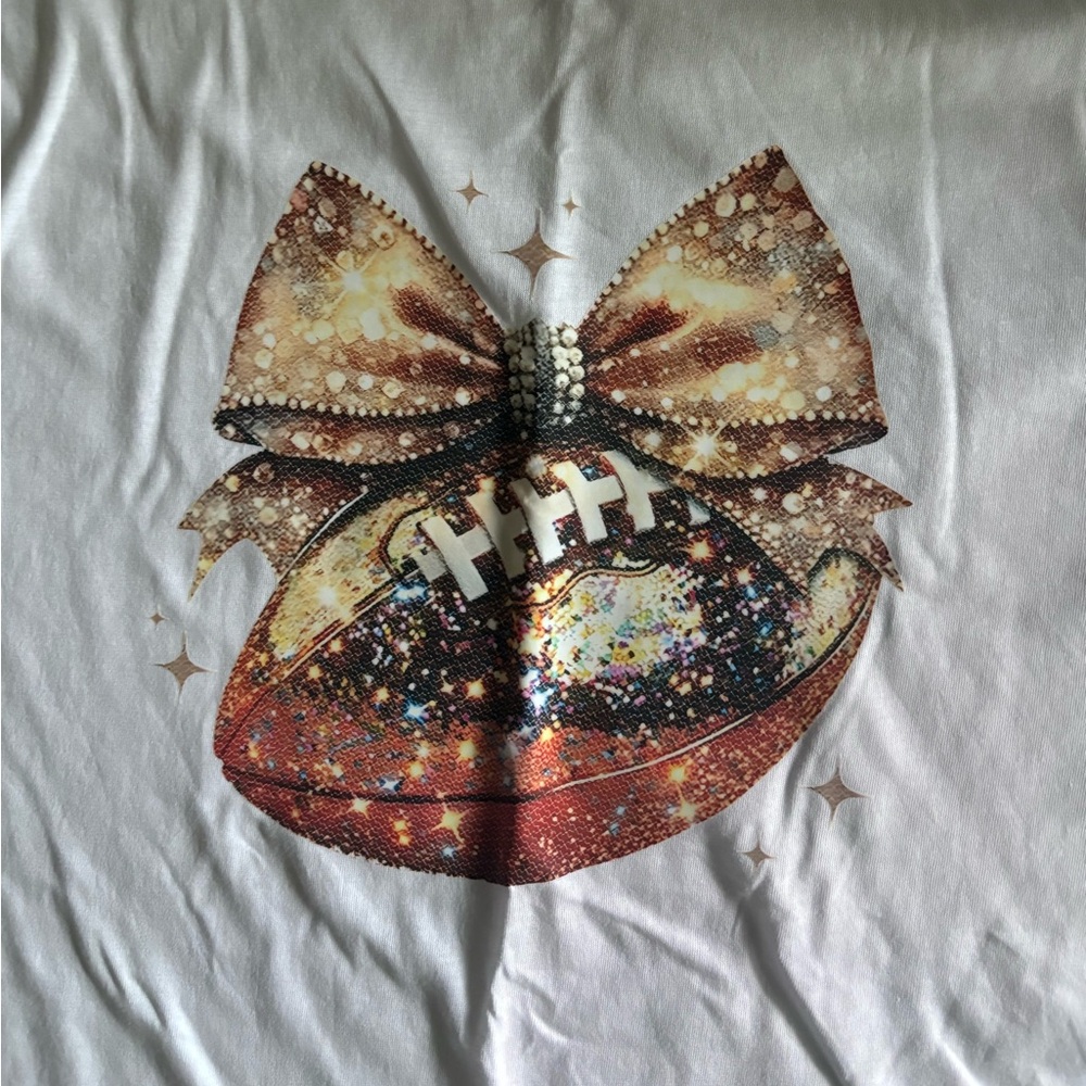 Sparkly football graphic Tshirt handmade